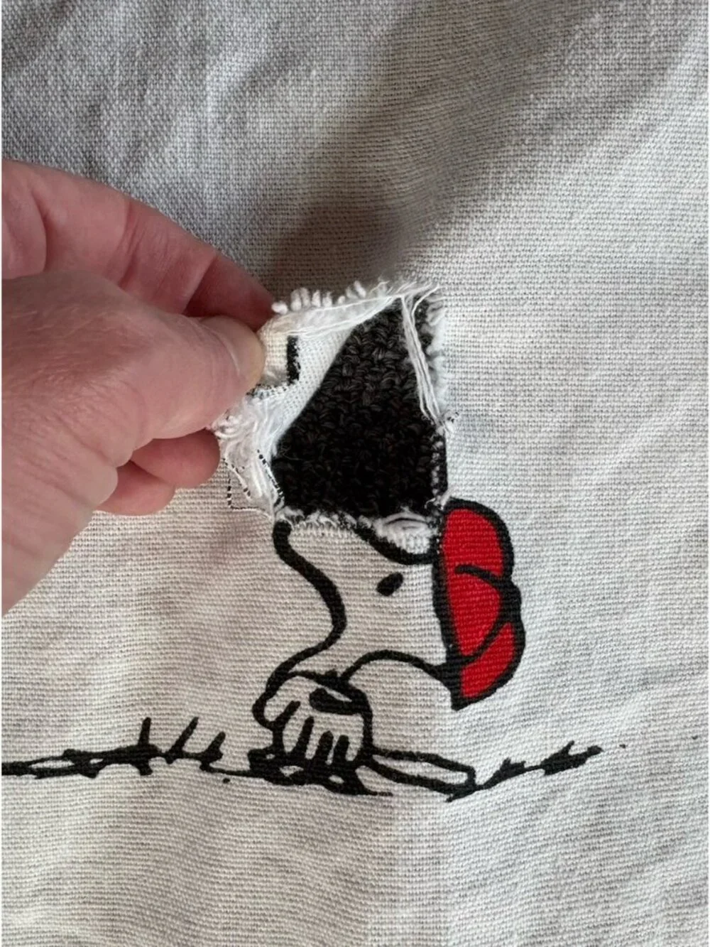 Vintage 70s/1970s SNOOPY & CHARLIE BROWN White Full Size Bedspread Blanket
